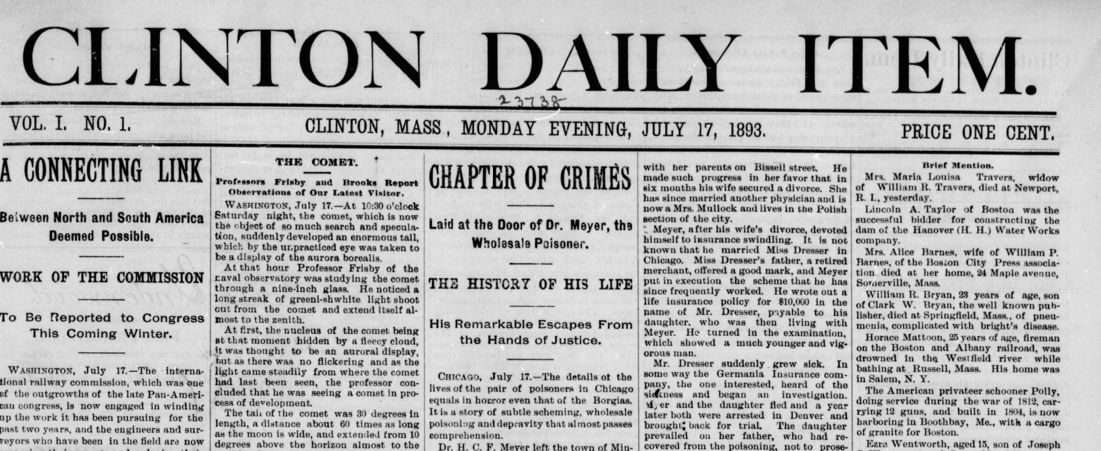 Clinton Daily Item. July 17, 1893